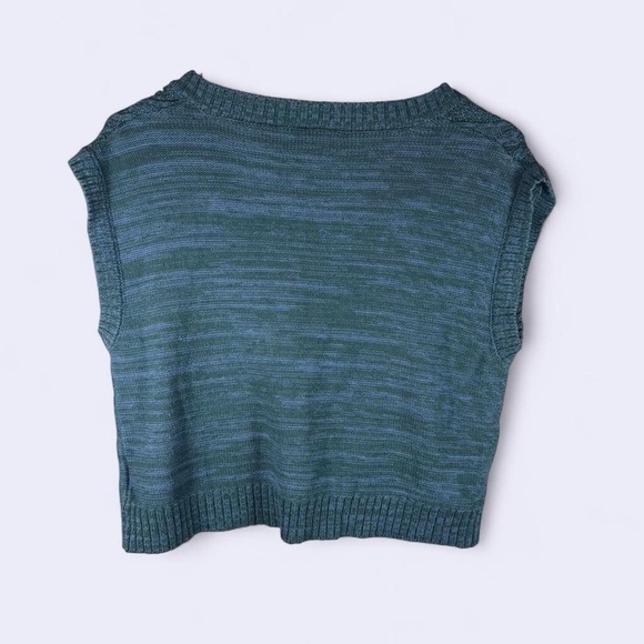 ANC Now This Women's Blue Cable Knit V-Neck Sweater - Picture 2 of 4